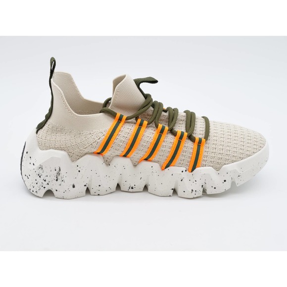 Yoki Calder Womens 10 Sneakers Beige Knit Lace Up Chunky Retro Fashion Shoes - Picture 3 of 10